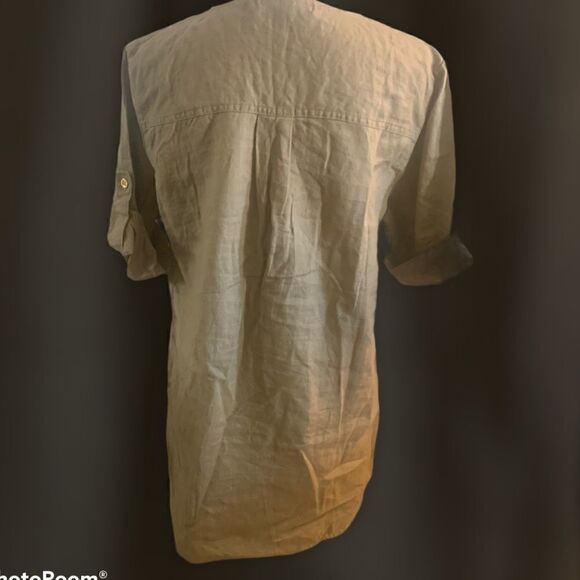 🎄Ellen Tracy Linen Roll Tab Tunic - Picture 7 of 7